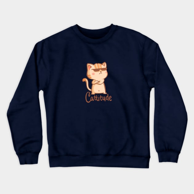 Cattitude Crewneck Sweatshirt by mschibious